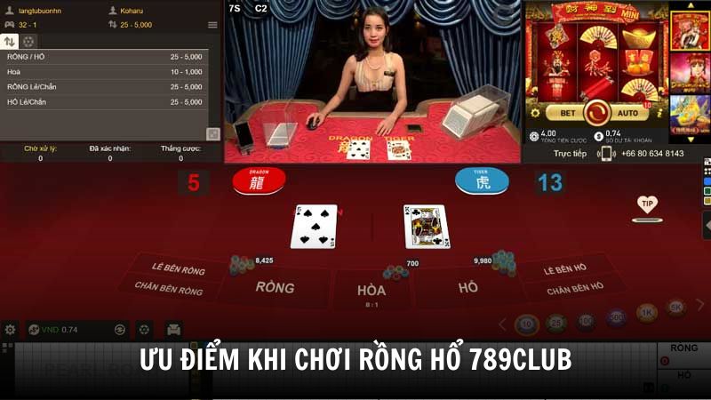 Ưu điểm khi chơi Rồng Hổ 789Club